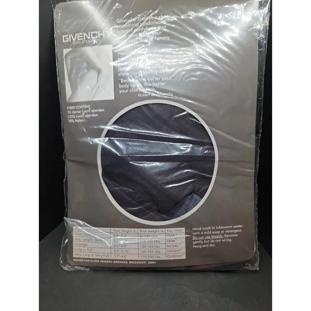 Givenchy Hosiery Body Smoothers Pantyhose Le Midnite Blue Style 555 